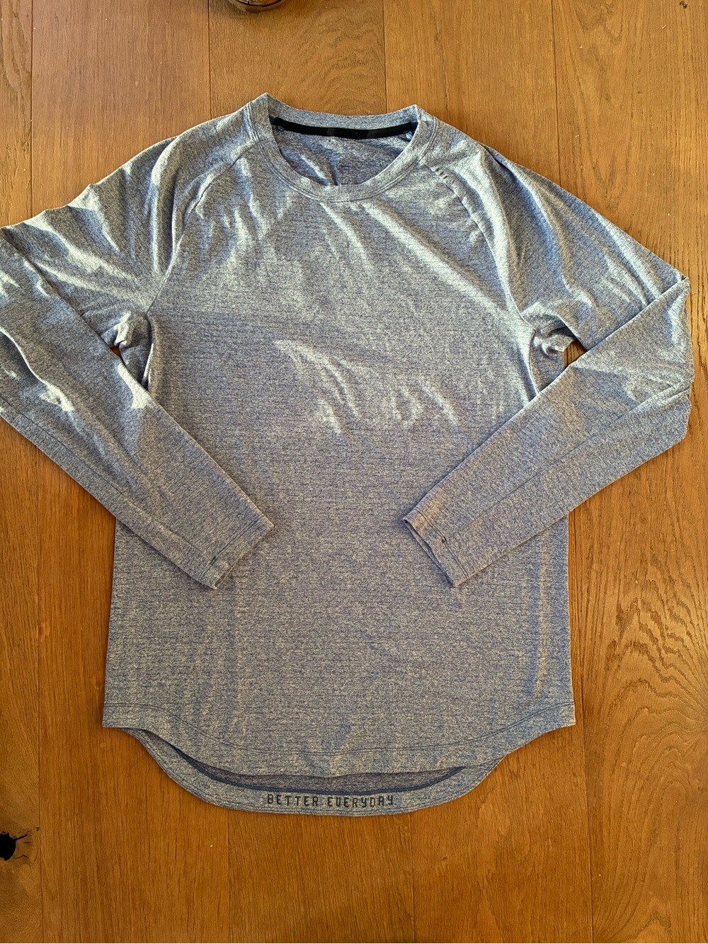 Men's Long-Sleeve Heather Blue Performance Shirt